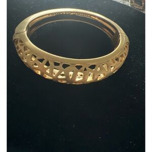 Vince Camuto Gold Textured Clamp Bracelet